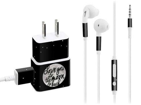To The Moon And Back BW Phone Charger Skin