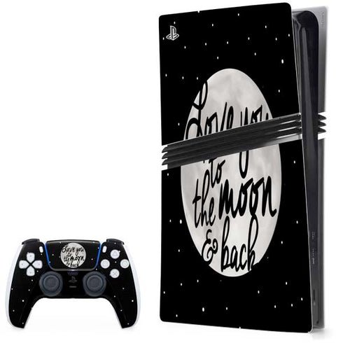 To The Moon And Back BW PlayStation PS5 Skins