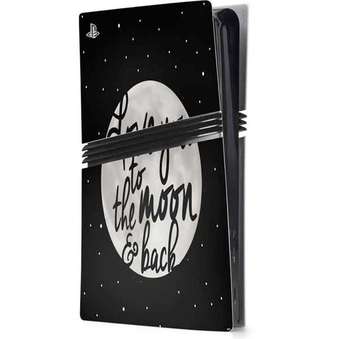 To The Moon And Back BW PS5 Pro Console Skin