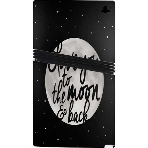 To The Moon And Back BW PS5 Pro Console Skin
