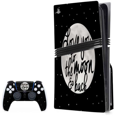 To The Moon And Back BW PlayStation PS5 Skins