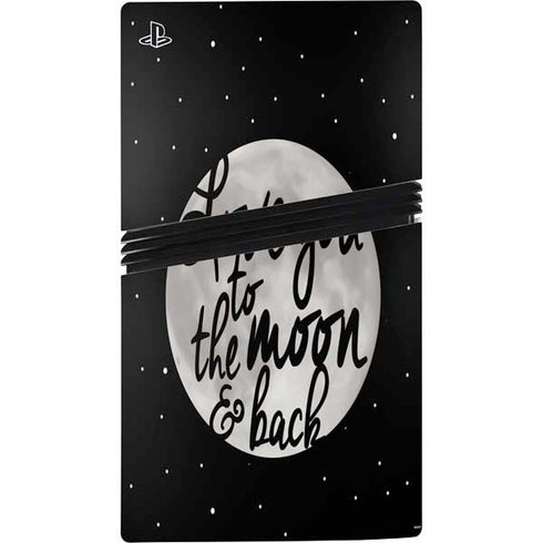 To The Moon And Back BW PS5 Pro Disk Bundle Skin