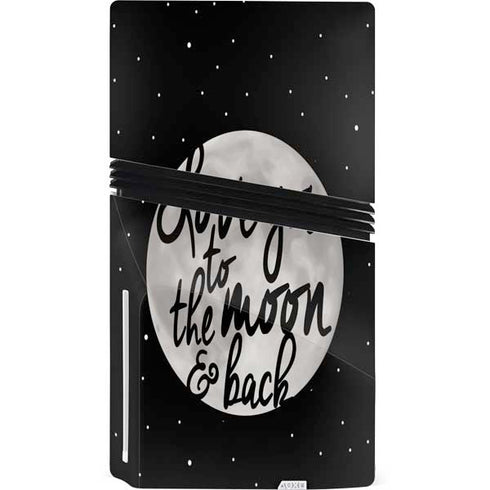 To The Moon And Back BW PS5 Pro Disk Bundle Skin