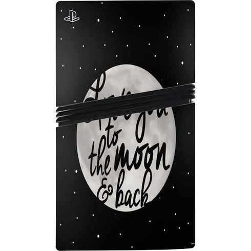 To The Moon And Back BW PS5 Pro Disk Console Skin