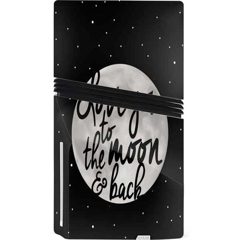 To The Moon And Back BW PS5 Pro Disk Console Skin