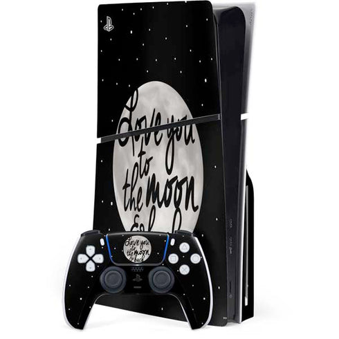 To The Moon And Back BW PlayStation PS5 Skins