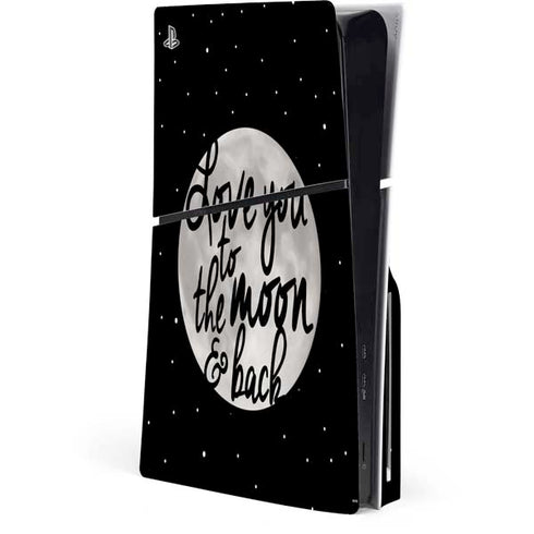 To The Moon And Back BW PlayStation PS5 Skins