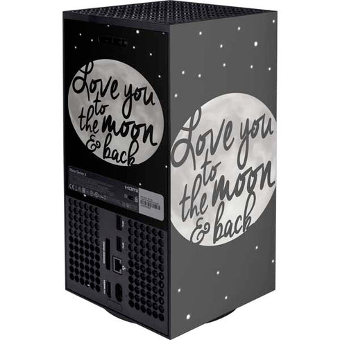 To The Moon And Back BW XBox Series X Digital Edition Console Skin