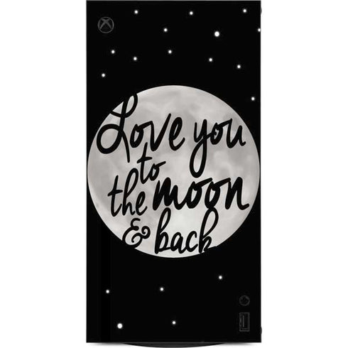 To The Moon And Back BW XBox Series X Digital Edition Console Skin