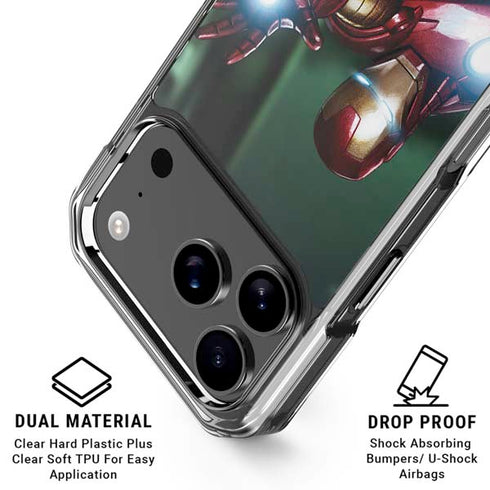 Marvel Tony Stark Iron Man iPhone 17 Pro Clear Case