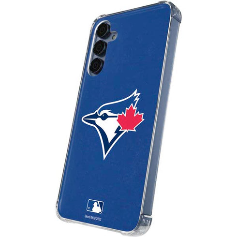 MLB Toronto Blue Jays Solid Distressed Galaxy A35 5G Clear Case