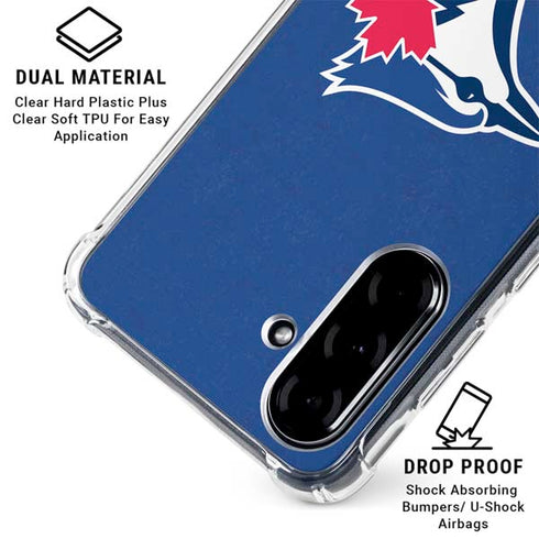 MLB Toronto Blue Jays Solid Distressed Galaxy A36 5G Clear Case