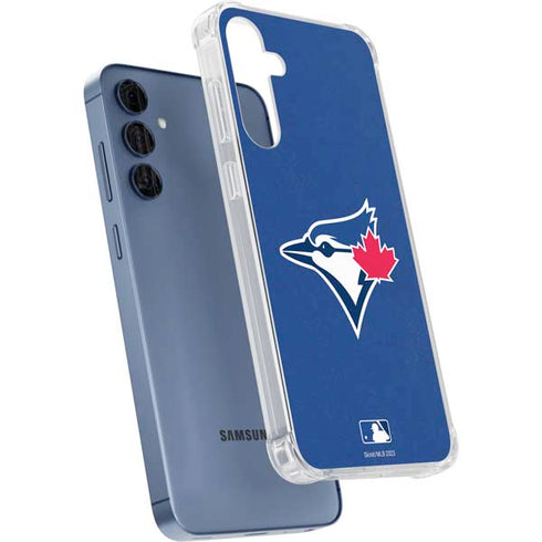 MLB Toronto Blue Jays Solid Distressed Galaxy A55 5G Clear Case