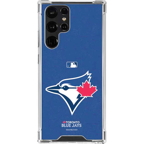MLB Toronto Blue Jays Solid Distressed Galaxy S23 Ultra Clear Case