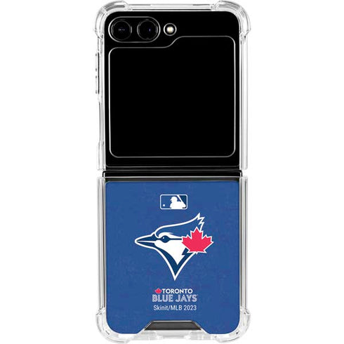 MLB Toronto Blue Jays Solid Distressed Galaxy Z Flip6 Clear Case