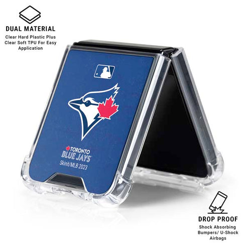 MLB Toronto Blue Jays Solid Distressed Galaxy Z Flip6 Clear Case