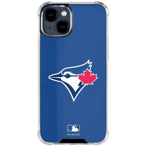 MLB Toronto Blue Jays Solid Distressed iPhone 15 Clear Case