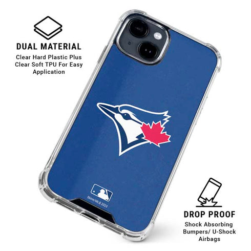MLB Toronto Blue Jays Solid Distressed iPhone 15 Clear Case