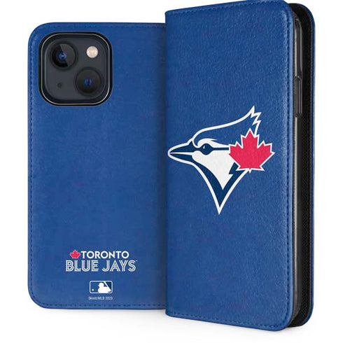 MLB Toronto Blue Jays Solid Distressed iPhone 15 Plus Folio Case