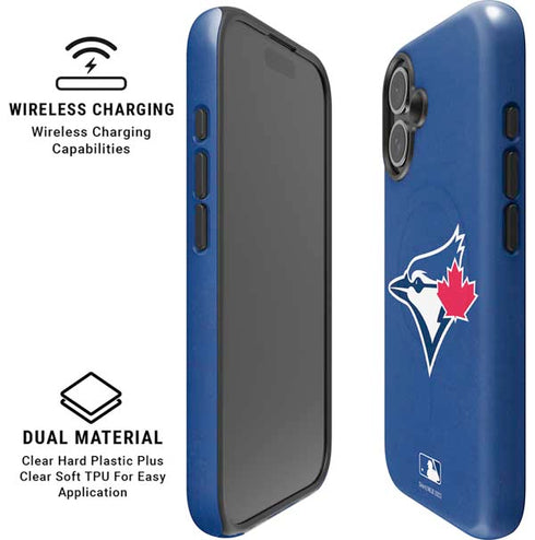 MLB Toronto Blue Jays Solid Distressed iPhone 16 Magsafe Impact Case