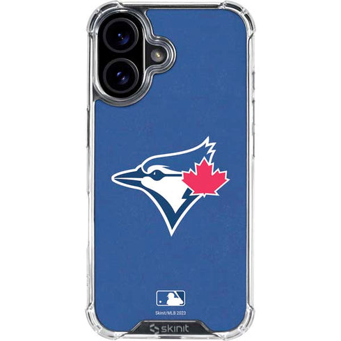 MLB Toronto Blue Jays Solid Distressed iPhone 16 Plus Clear Case