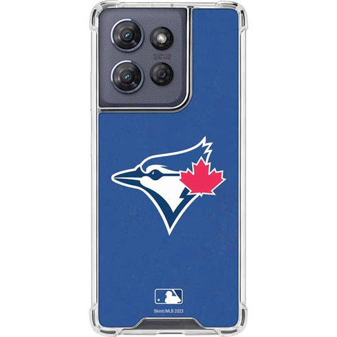 MLB Toronto Blue Jays Solid Distressed Moto G 5G (2025) Clear Case
