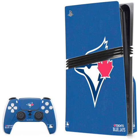 MLB Toronto Blue Jays Solid Distressed PS5 Pro Disk Bundle Skin