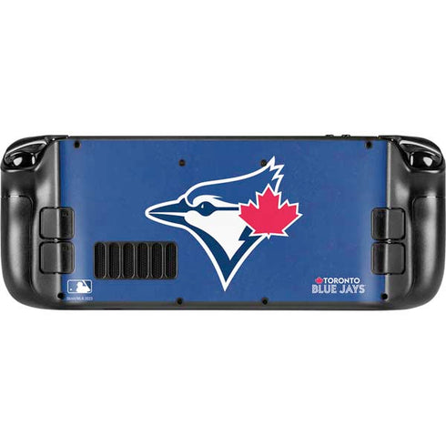 MLB Toronto Blue Jays Solid Distressed Steam Deck Handheld Gaming Computer OLED Skin