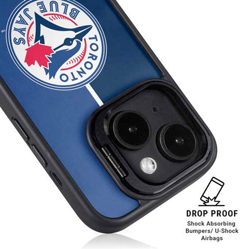MLB Toronto Blue Jays Split iPhone 15 Plus Kickstand Case
