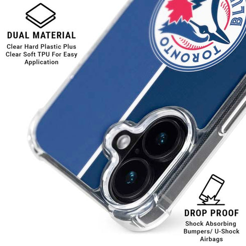 MLB Toronto Blue Jays Split iPhone 16 Plus Clear Case