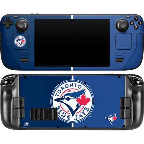 MLB Toronto Blue Jays Split Steam Deck Handheld Gaming Computer OLED Skin
