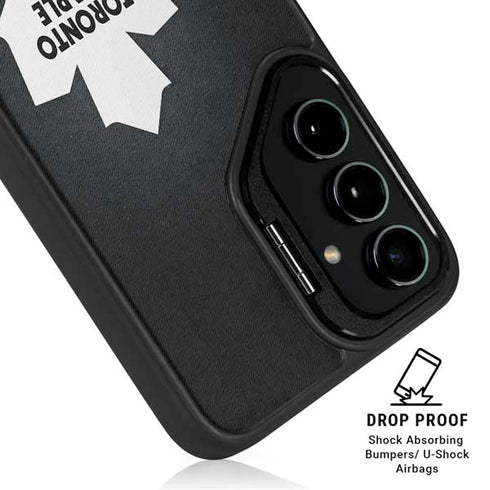 NHL Toronto Maple Leafs Black Background Galaxy S25 Ultra Kickstand Case