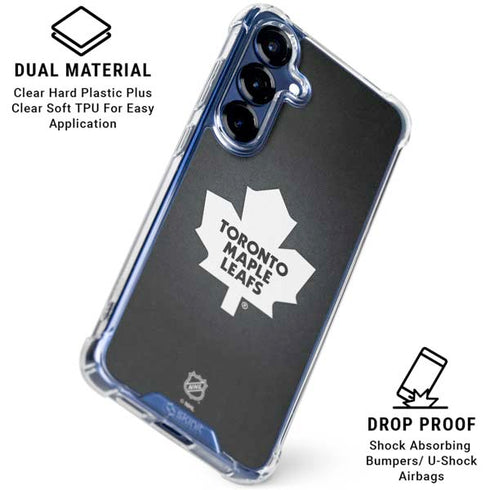 NHL Toronto Maple Leafs Black Background Galaxy S25 Plus Clear Case
