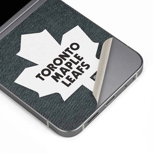 NHL Toronto Maple Leafs Black Background Galaxy Z Flip6 Skin