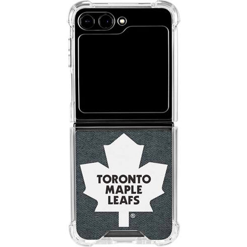 NHL Toronto Maple Leafs Black Background Galaxy Z Flip6 Clear Case
