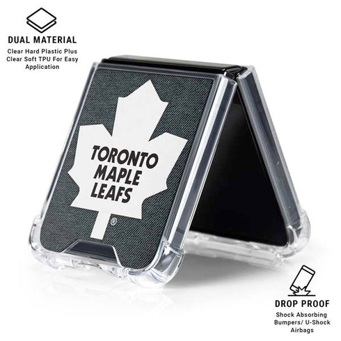 NHL Toronto Maple Leafs Black Background Galaxy Z Flip6 Clear Case
