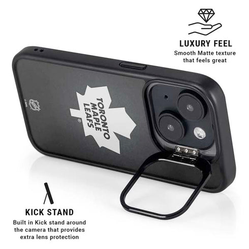 NHL Toronto Maple Leafs Black Background iPhone 15 Kickstand Case