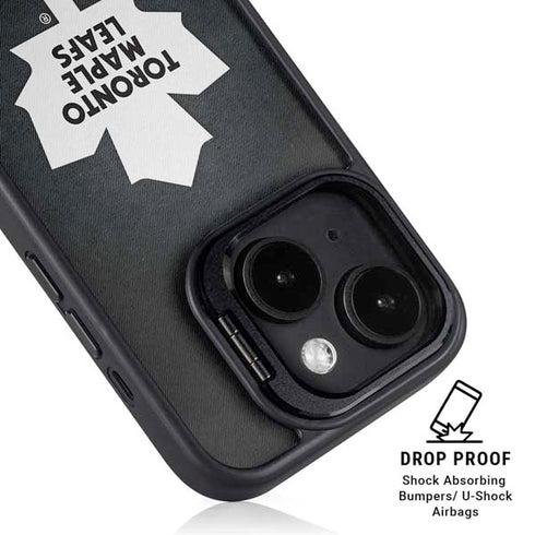 NHL Toronto Maple Leafs Black Background iPhone 15 Plus Kickstand Case