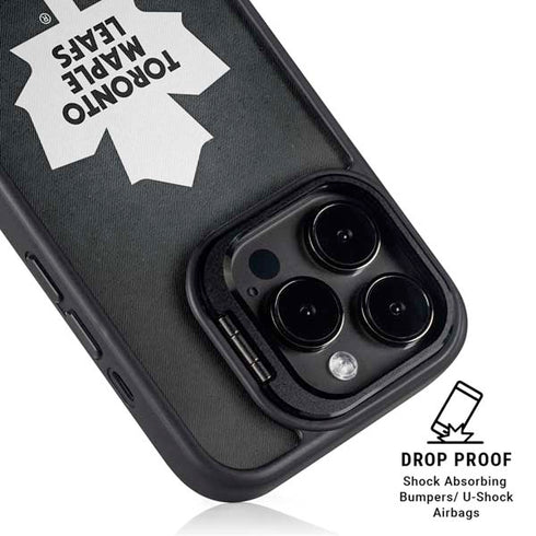 NHL Toronto Maple Leafs Black Background iPhone 15 Pro Kickstand Case