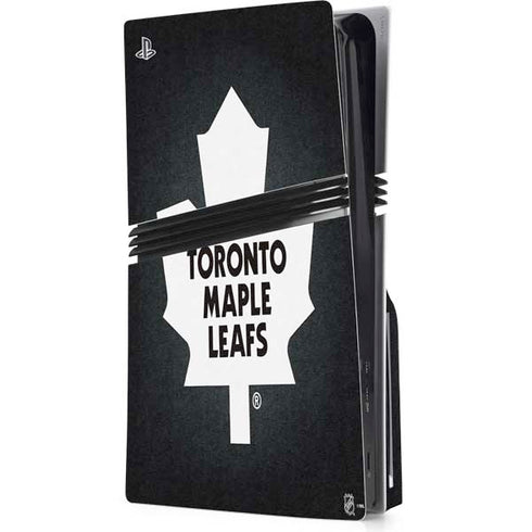 NHL Toronto Maple Leafs Black Background PS5 Pro Disk Console Skin