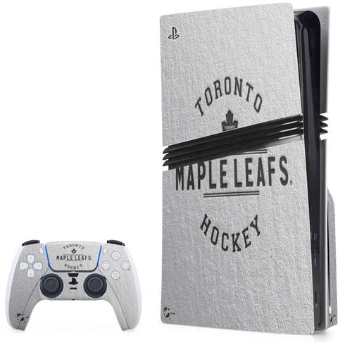 NHL Toronto Maple Leafs Black Text PS5 Pro Disk Bundle Skin