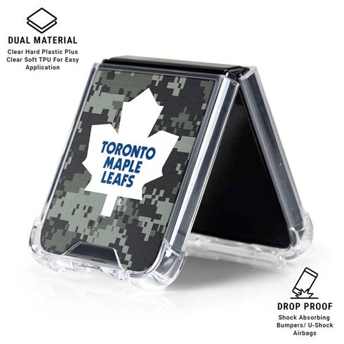 NHL Toronto Maple Leafs Camo Galaxy Z Flip6 Clear Case