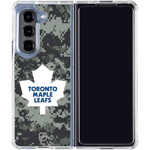 NHL Toronto Maple Leafs Camo Galaxy Z Fold5 5G Clear Case