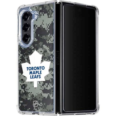 NHL Toronto Maple Leafs Camo Galaxy Z Fold5 5G Clear Case