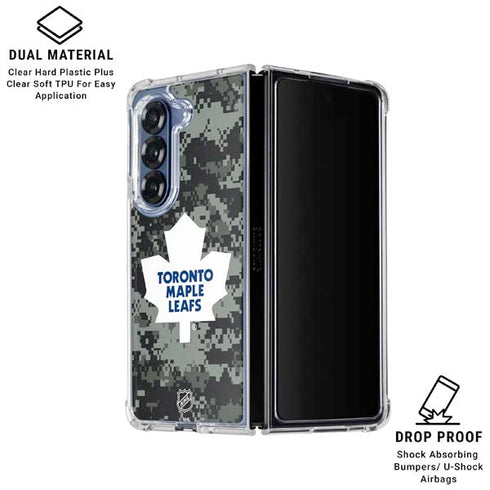 NHL Toronto Maple Leafs Camo Galaxy Z Fold6 Clear Case