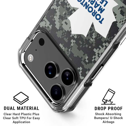 NHL Toronto Maple Leafs Camo iPhone 18 Pro Clear Case