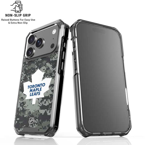 NHL Toronto Maple Leafs Camo iPhone 18 Pro Clear Case