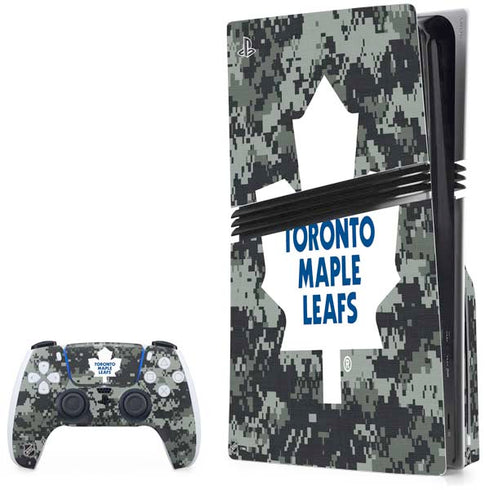 NHL Toronto Maple Leafs Camo PS5 Pro Disk Bundle Skin