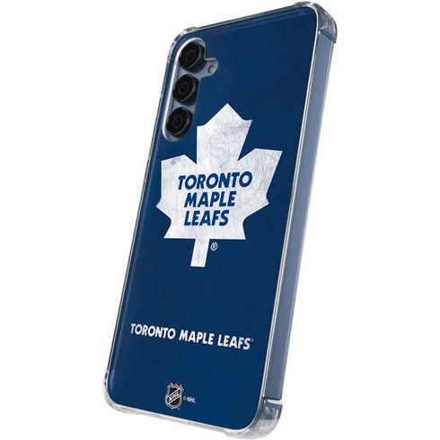NHL Toronto Maple Leafs Distressed Galaxy A35 5G Clear Case