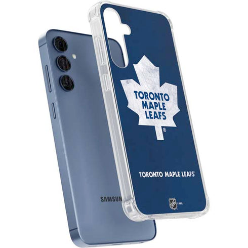 NHL Toronto Maple Leafs Distressed Galaxy A35 5G Clear Case